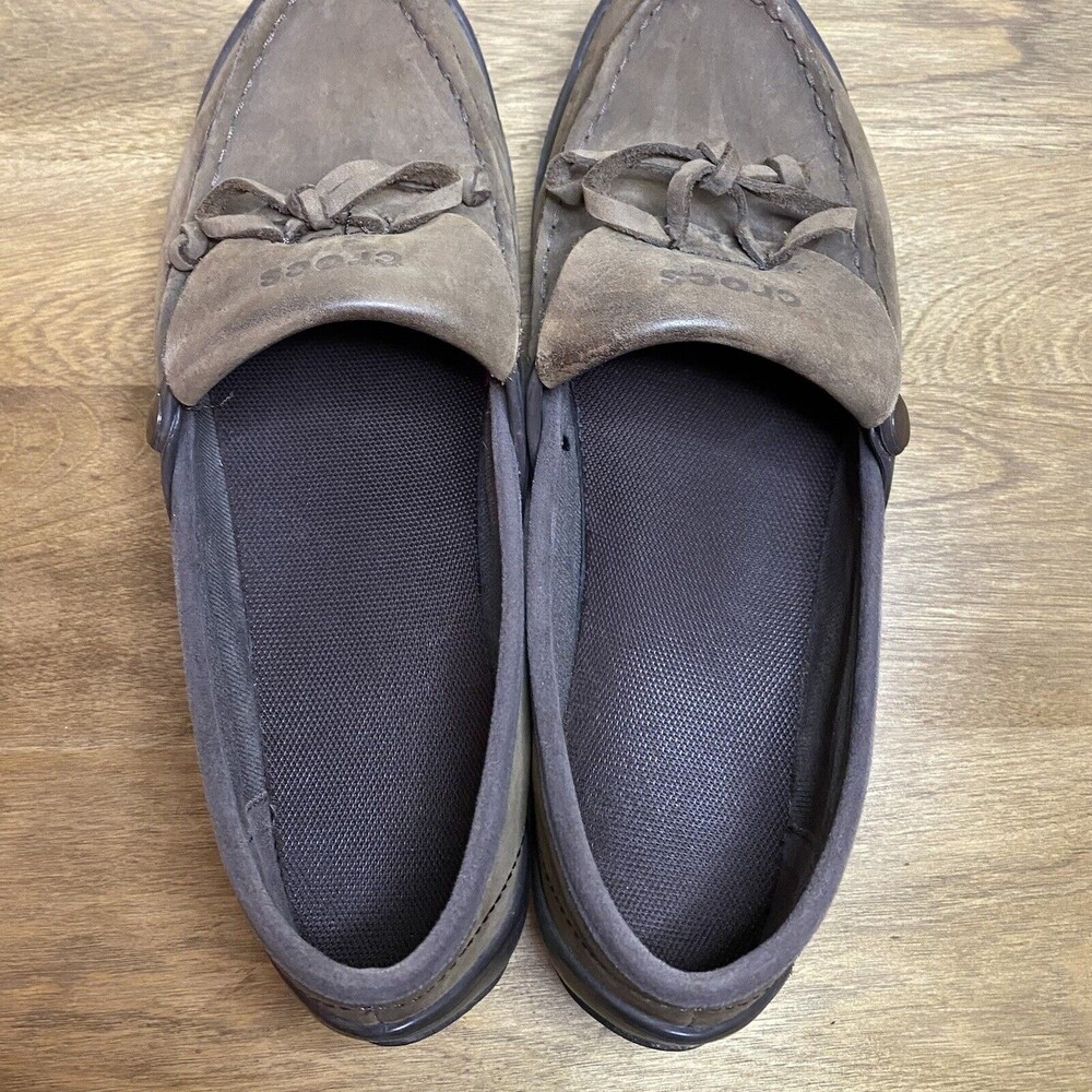 Crocs Womens Size 11 Suede Nubuck Wrapped Loafer Bow Croslite Lightweight - Picture 6 of 15
